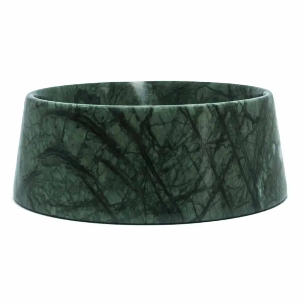 Moderner Hunde- und Katzennapf aus rosa Portugal oder grünem Guatemala-Marmor - Catt