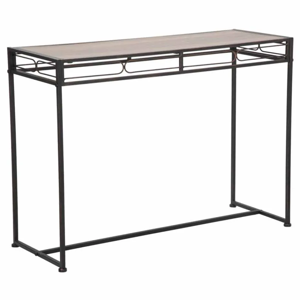 Rechteckige Wohnzimmerkonsole im modernen Stil aus Eisen und MDF - Wendell