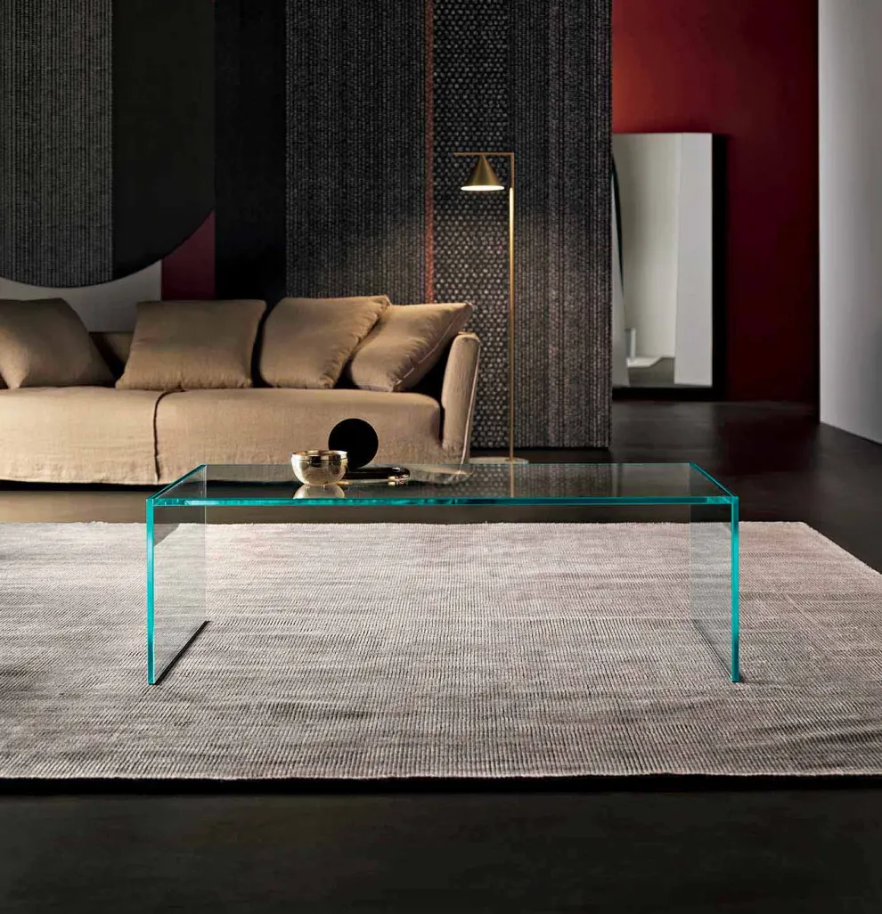 Rechteckiger Couchtisch aus extraleichtem Glas Made in Italy - Nodino