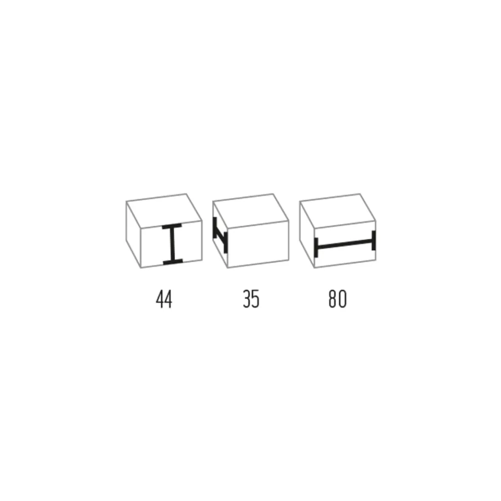Rechteckiger Pouf aus Stoff und verchromten Füßen, hergestellt in Italien – Boreale
