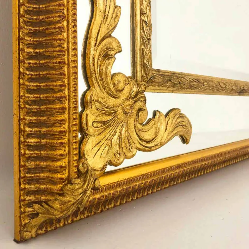 Rechteckiger Wandspiegel aus Holz hergestellt in Italien Valentino