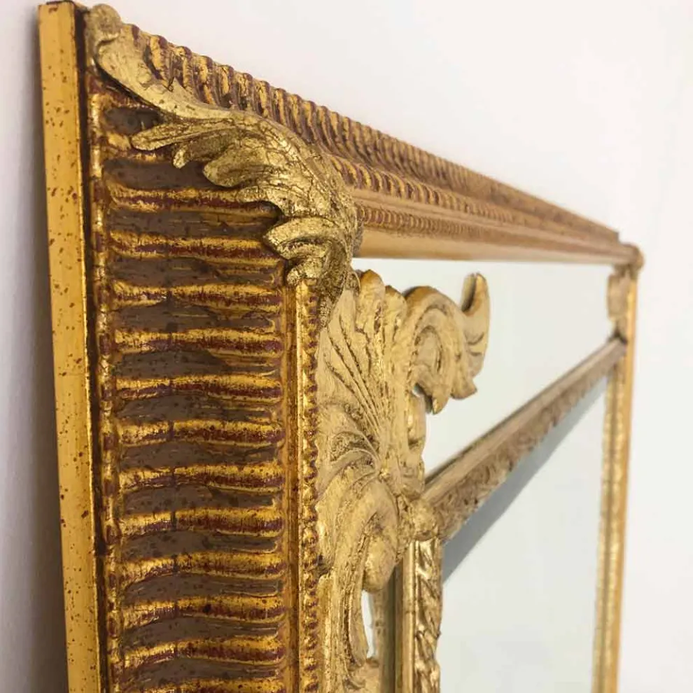 Rechteckiger Wandspiegel aus Holz hergestellt in Italien Valentino