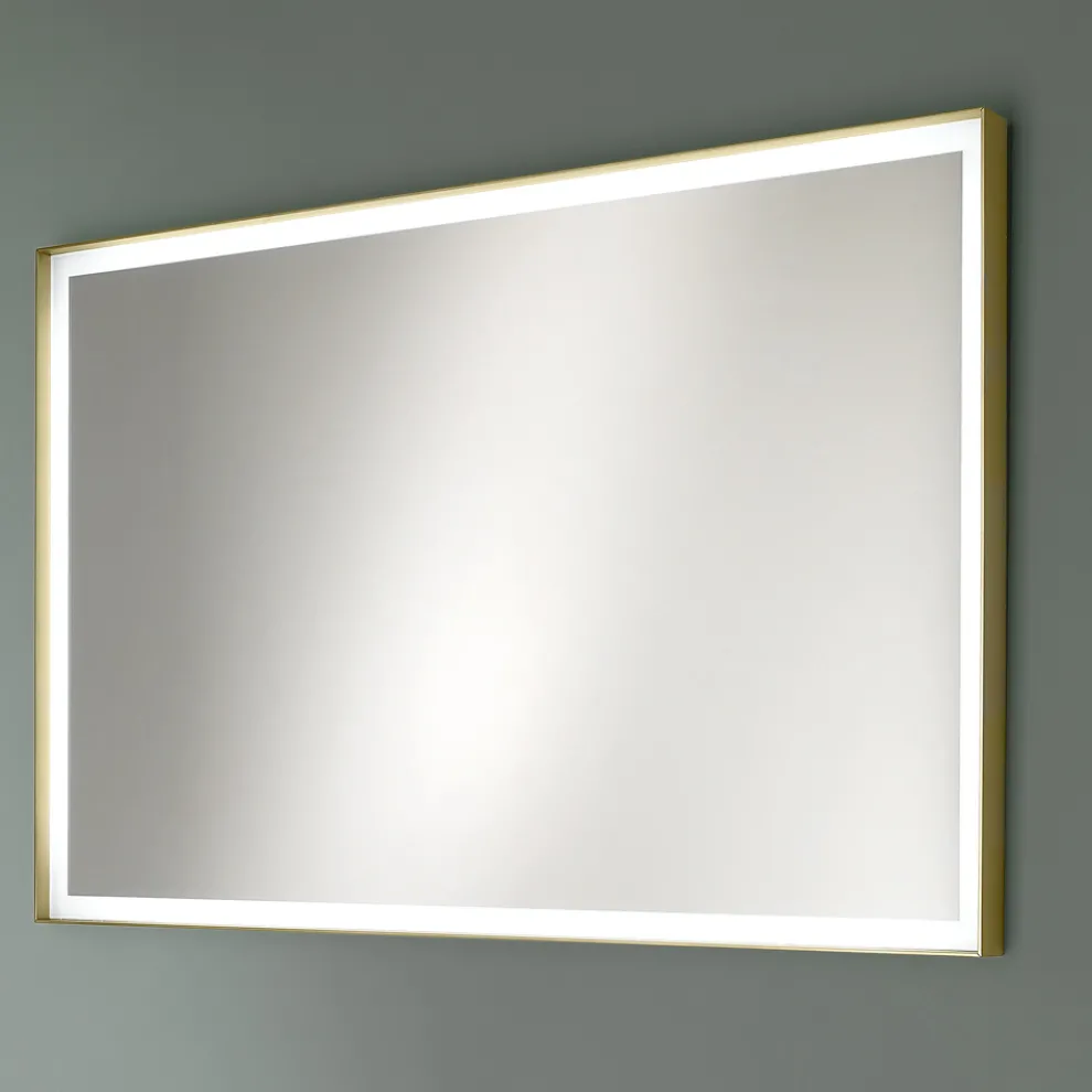 Rechteckiger Wandspiegel Metallrahmen verschiedene Farben und LED-Licht - Renga