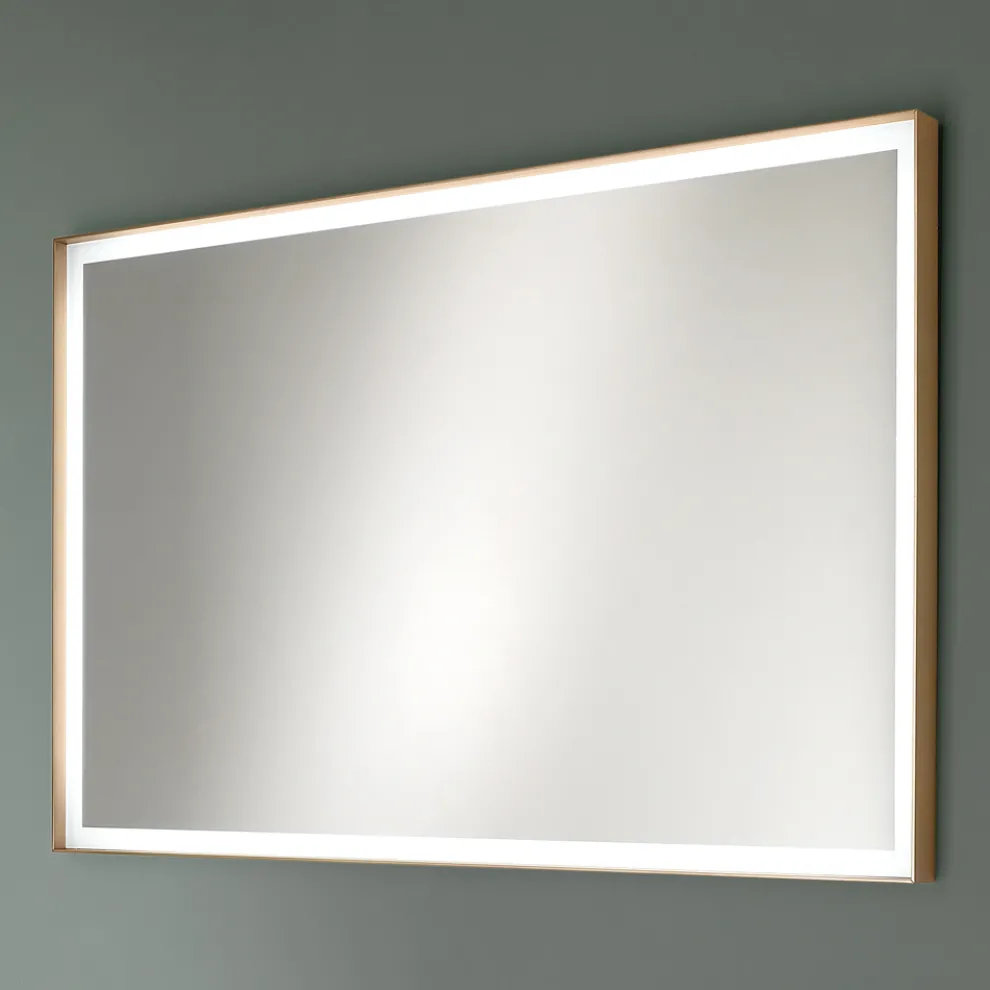 Rechteckiger Wandspiegel Metallrahmen verschiedene Farben und LED-Licht - Renga