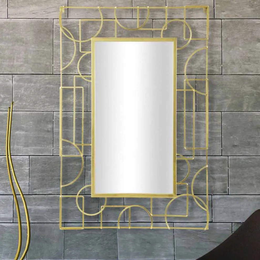 Rechteckiger Wandspiegel aus Eisen im modernen Design - Plinio