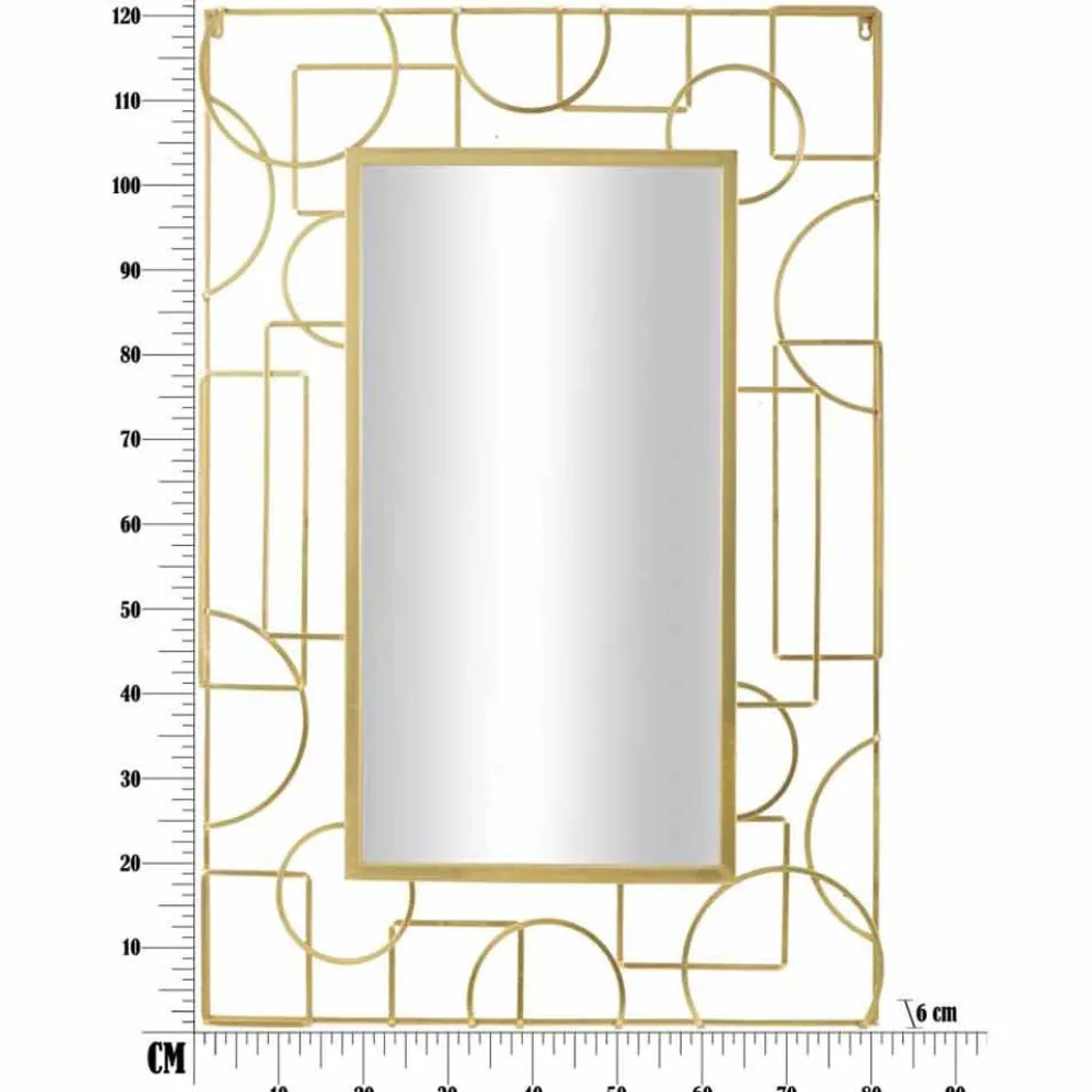 Rechteckiger Wandspiegel aus Eisen im modernen Design - Plinio