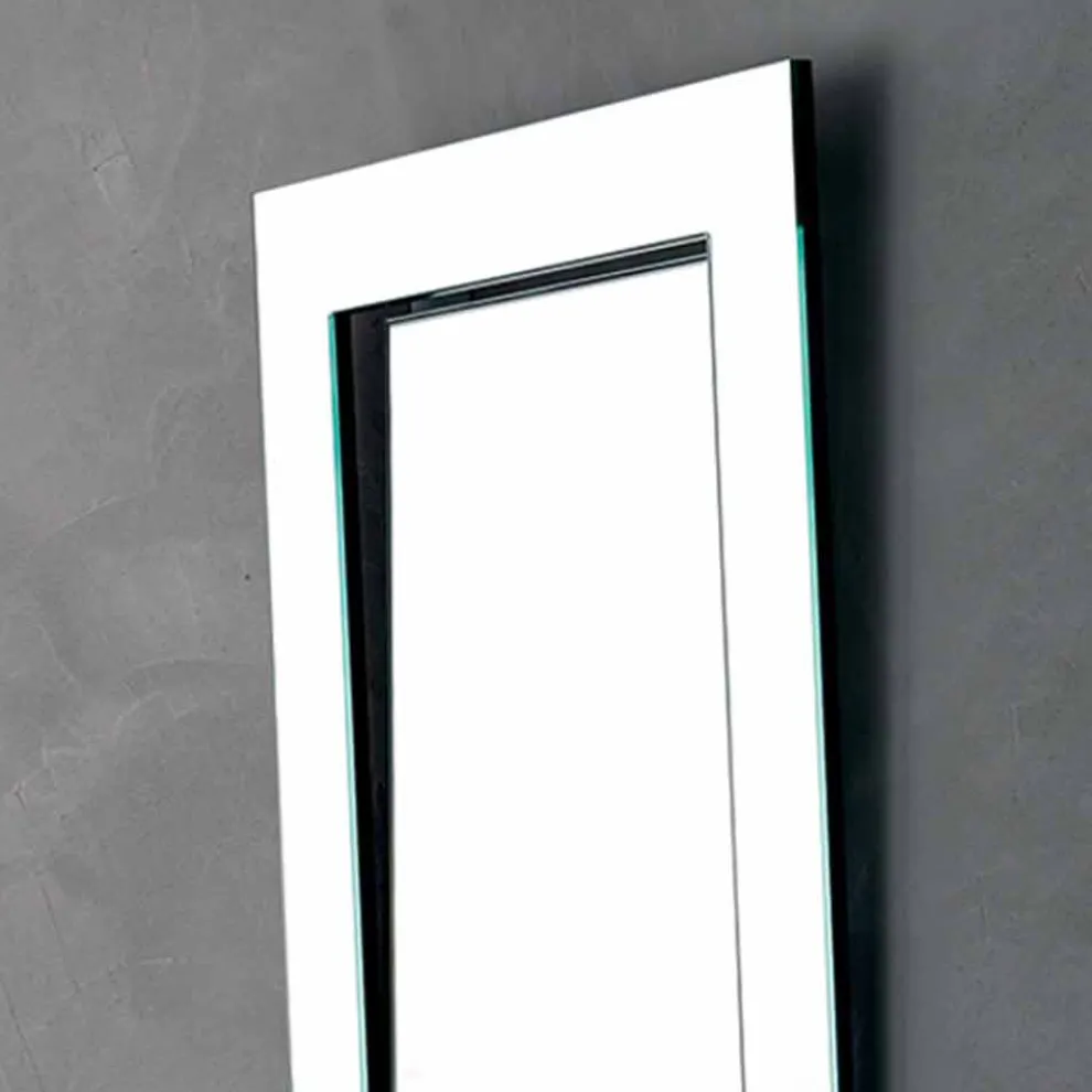 Rechteckiger Wandspiegel mit geneigtem Rahmen Made in Italy - Salamina