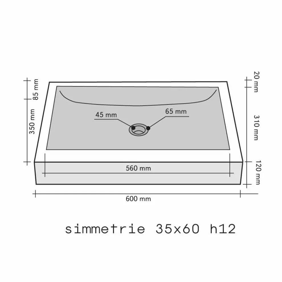 rechteckiges Aufsatzwaschbecken aus grauen Marmor Satun Modell