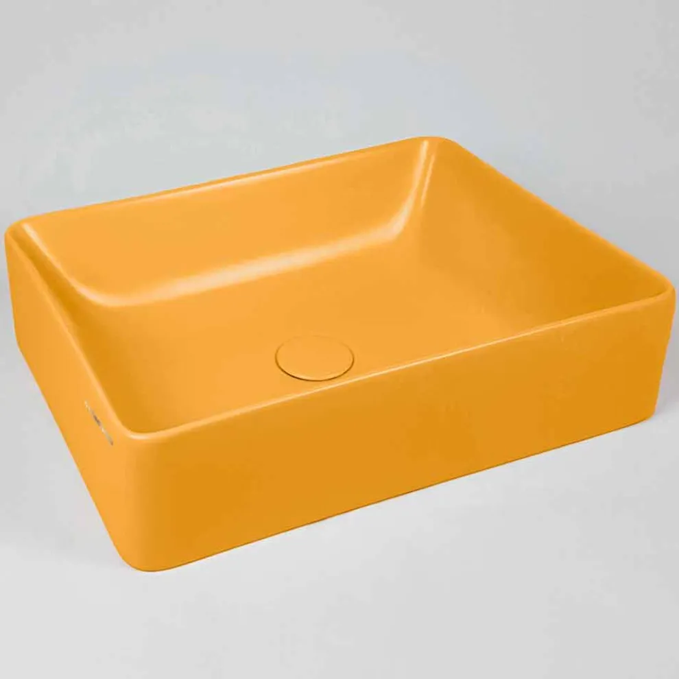 Rechteckiges Aufsatzwaschbecken L 60 cm aus Keramik - Rotolino