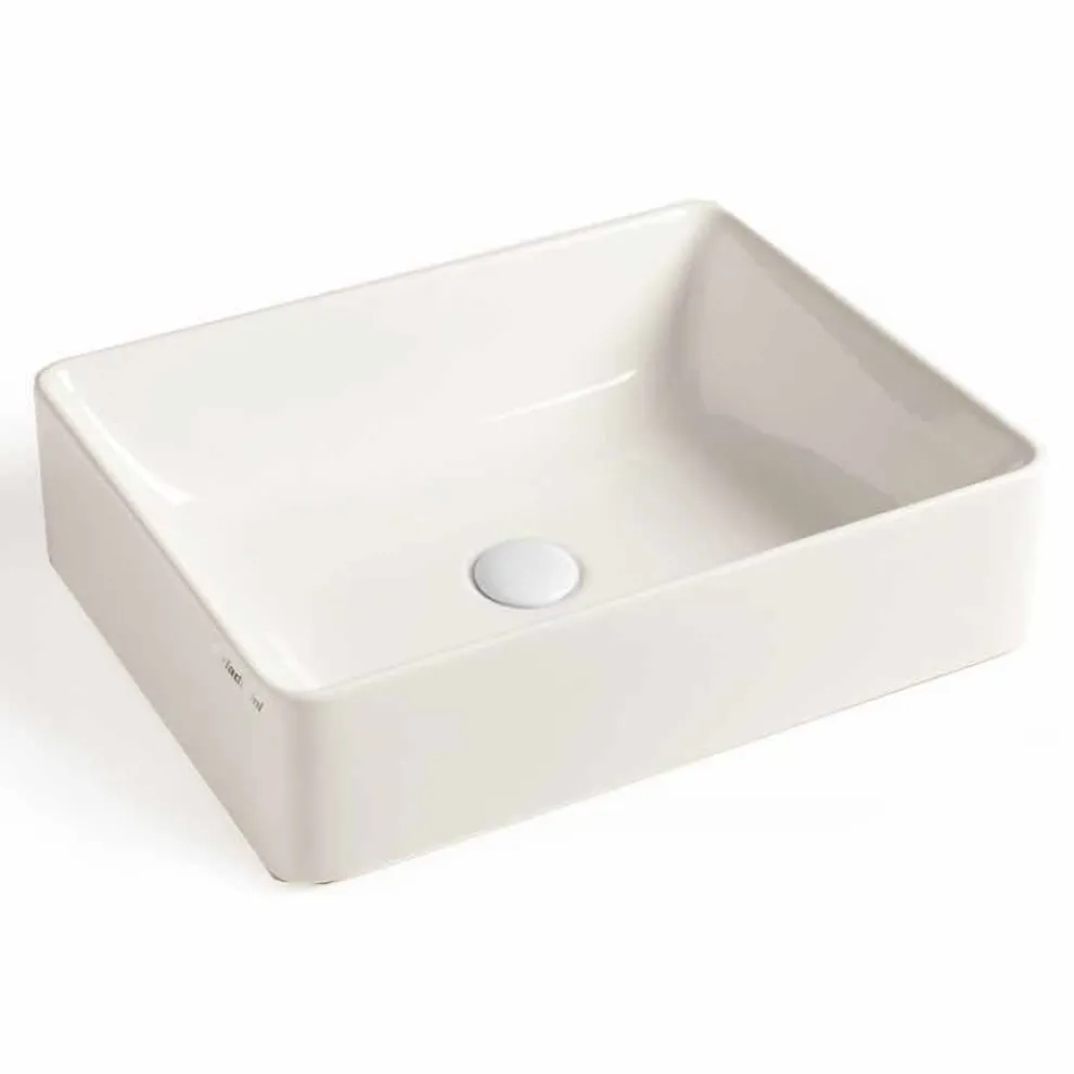 Rechteckiges Aufsatzwaschbecken L 60 cm aus Keramik - Rotolino