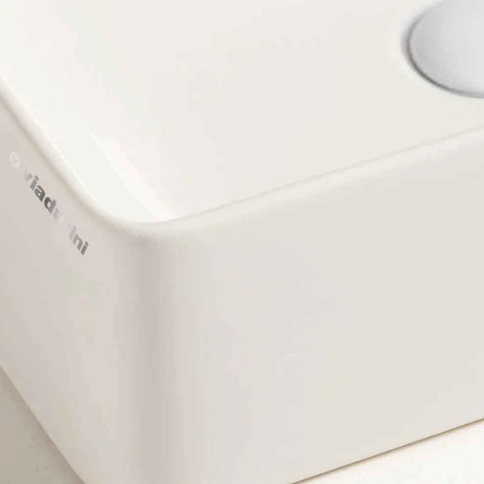 Rechteckiges Aufsatzwaschbecken L 60 cm aus Keramik - Rotolino