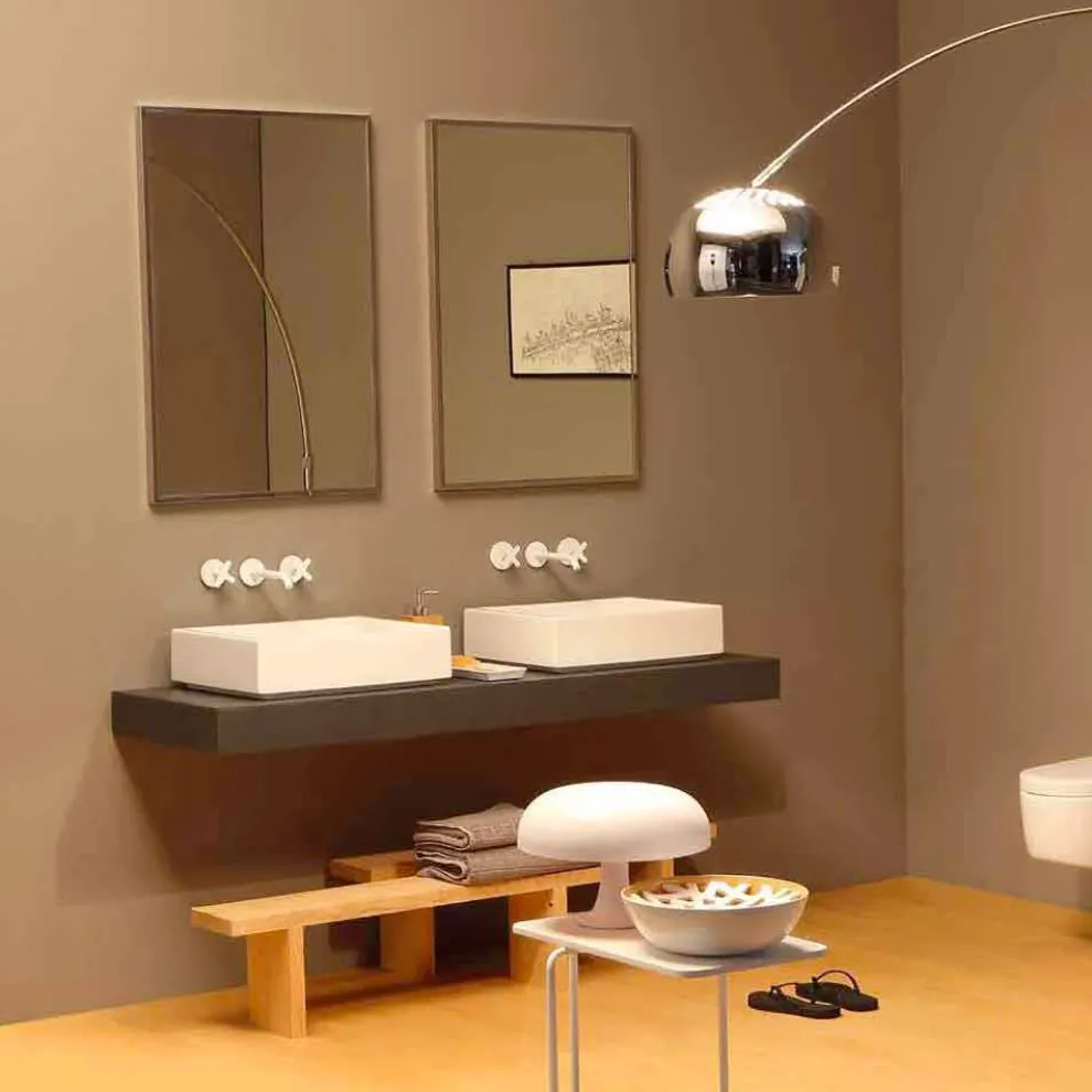 Rechteckiges Aufsatzwaschbecken aus Keramik Desing made in Italy Dalia