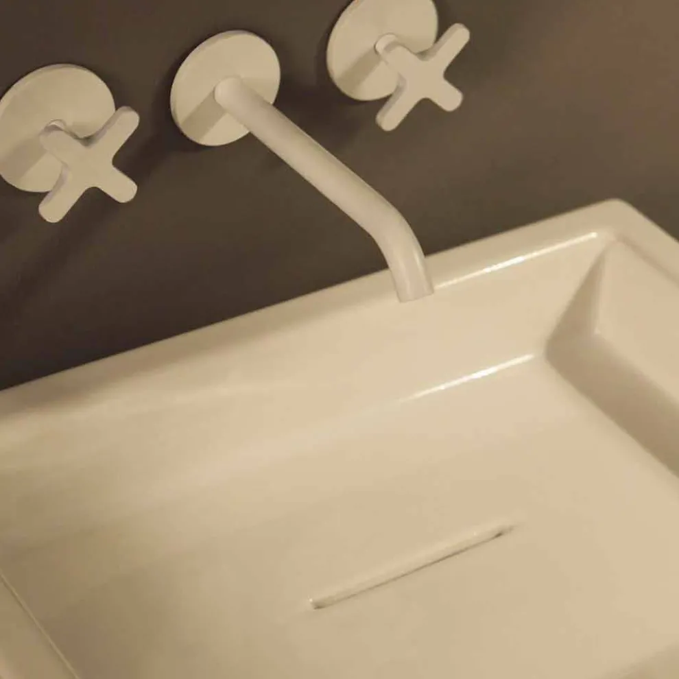 Rechteckiges Aufsatzwaschbecken aus Keramik Desing made in Italy Dalia