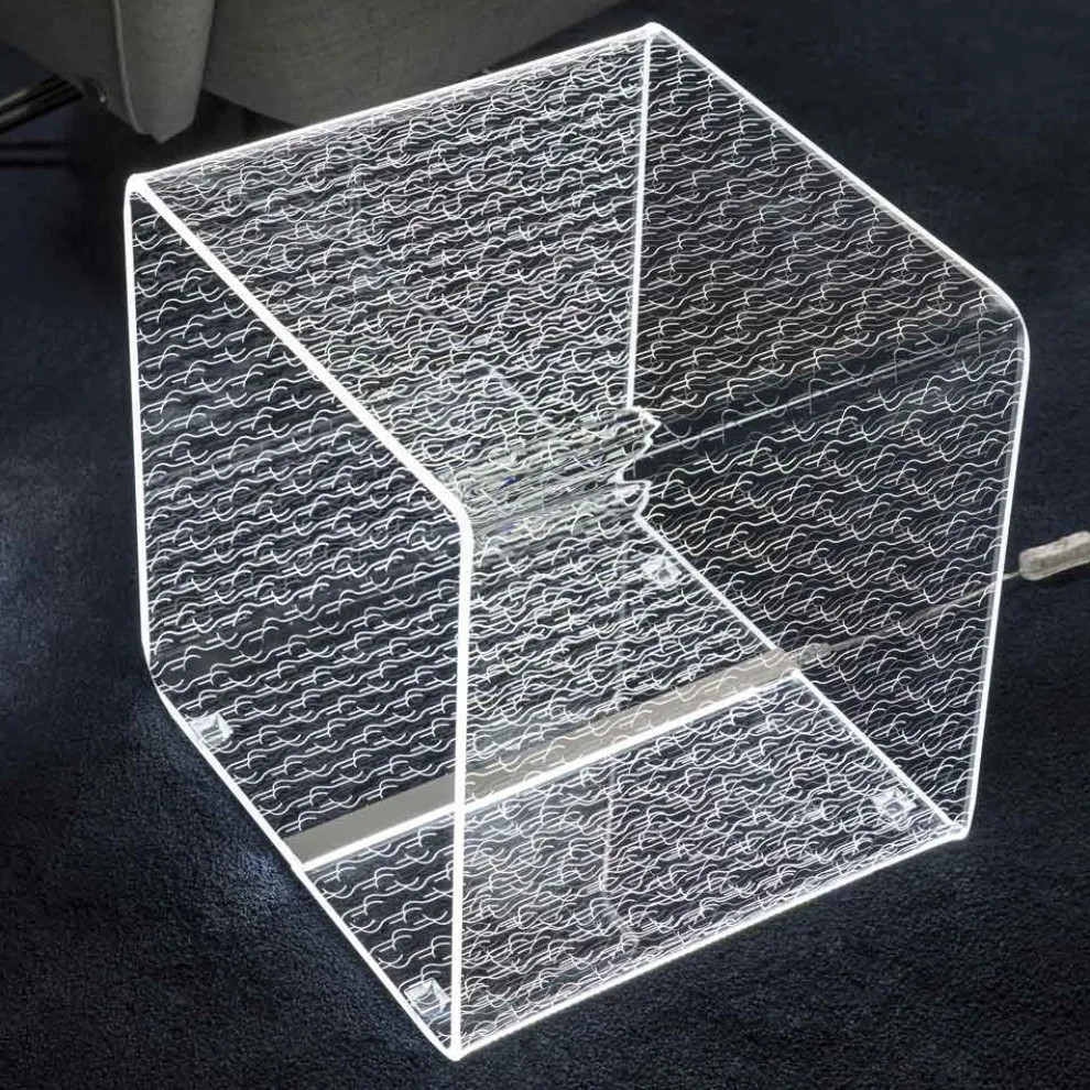 RGB-LED-Lampe in transparentem Acryl-Kristall-Laser-Dekor - Robiola