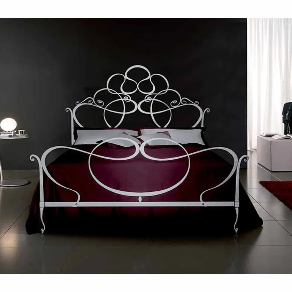 Malva Doppelbett aus Schmiedeeisen in Design