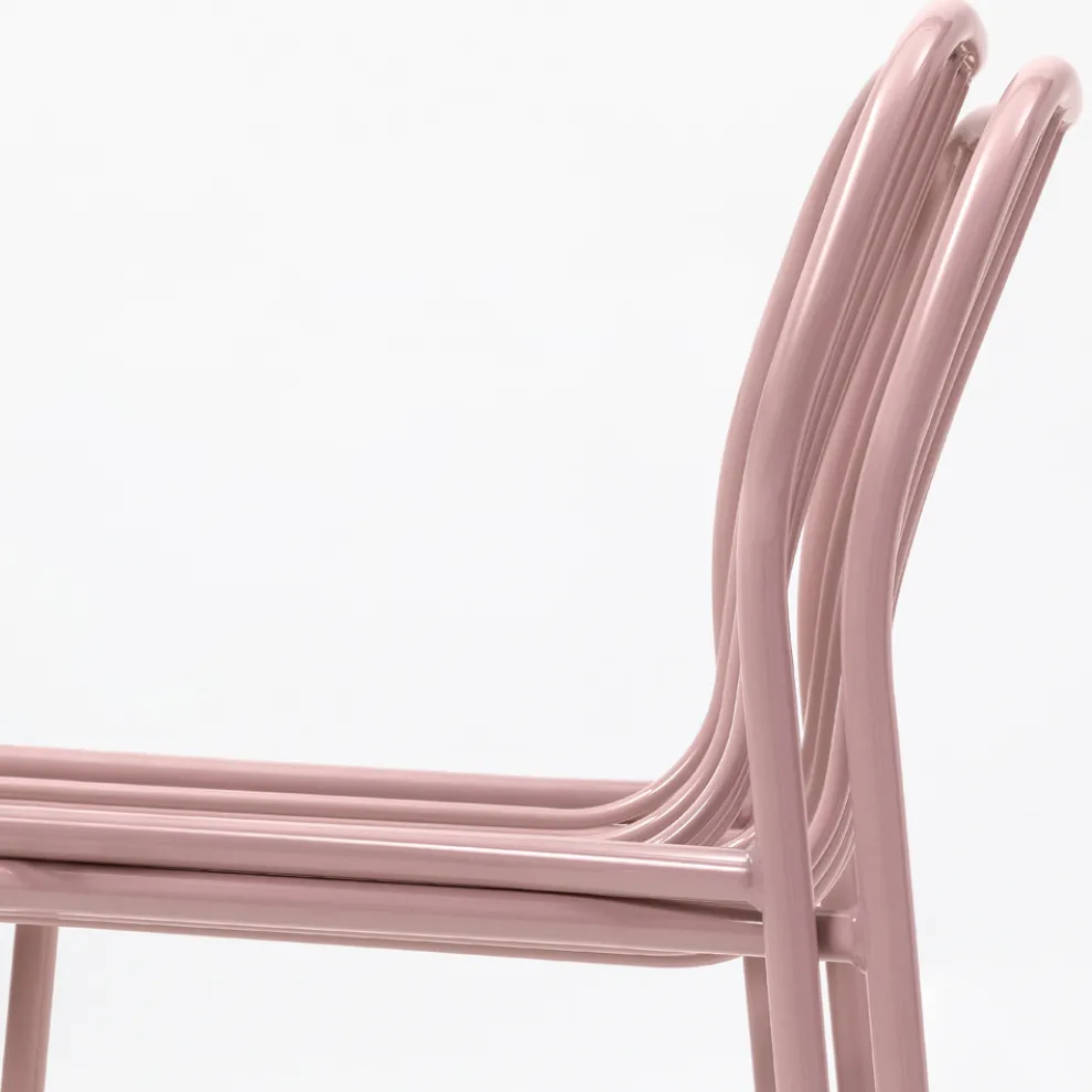 Stapelbarer Metallstuhl für den Außenbereich Made in Italy 2 Stück - Simply