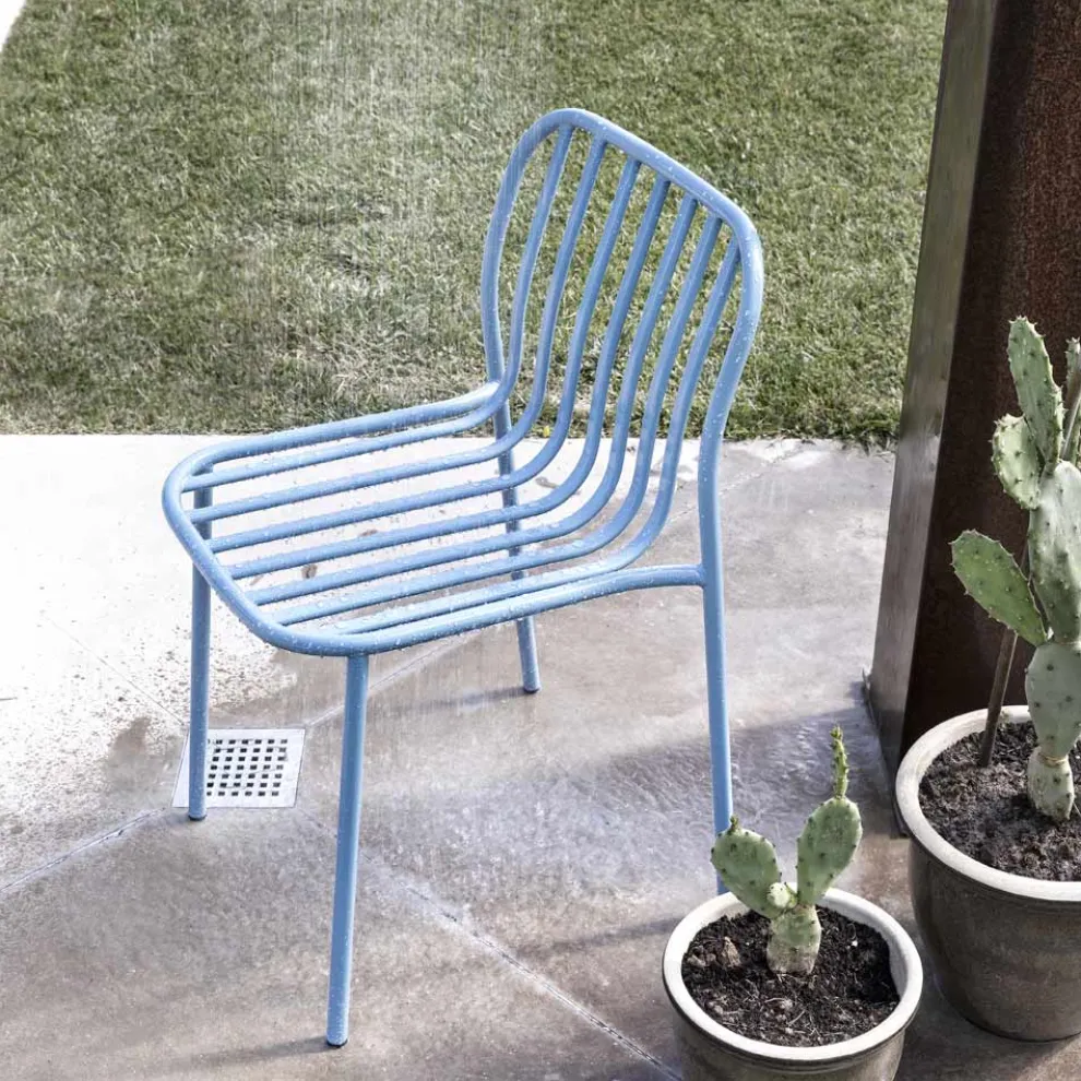 Stapelbarer Metallstuhl für den Außenbereich Made in Italy 2 Stück - Simply