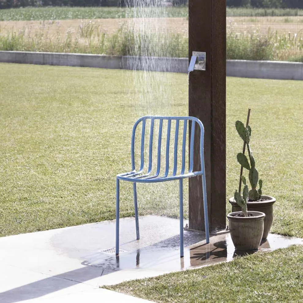 Stapelbarer Metallstuhl für den Außenbereich Made in Italy 2 Stück - Simply