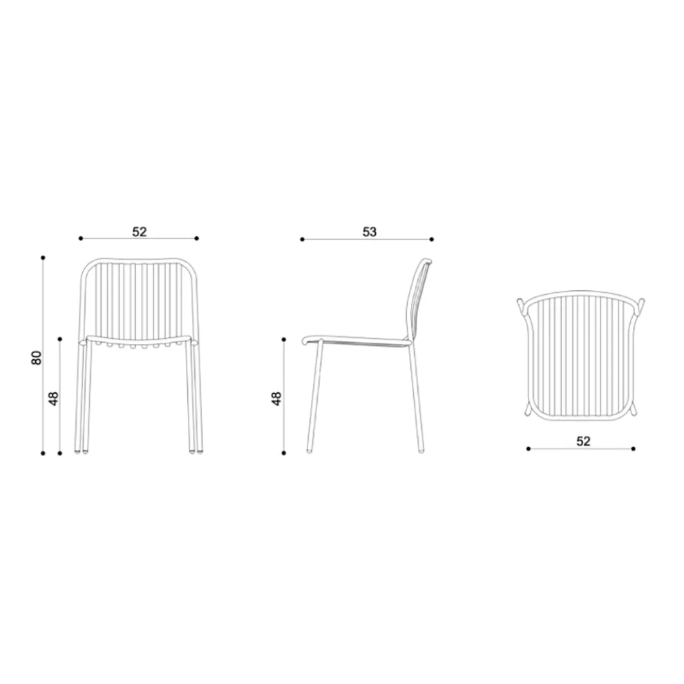 Stapelbarer Metallstuhl für den Außenbereich Made in Italy 2 Stück - Simply