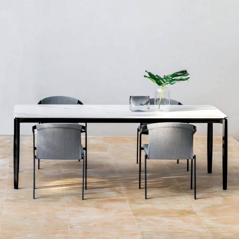 Ausziehbarer Esstisch im Freien 318 cm aus Aluminium und Steinzeug - Filomena