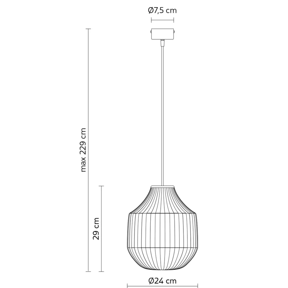 Runde Design-Hängelampe aus weißem Filigranglas - Caravan