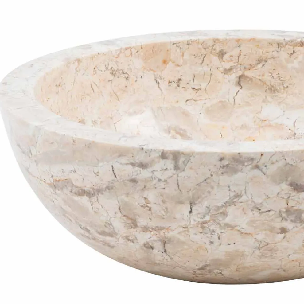 Runde handgearbeitete Waschtischplatte aus Marmor, Nibbiano