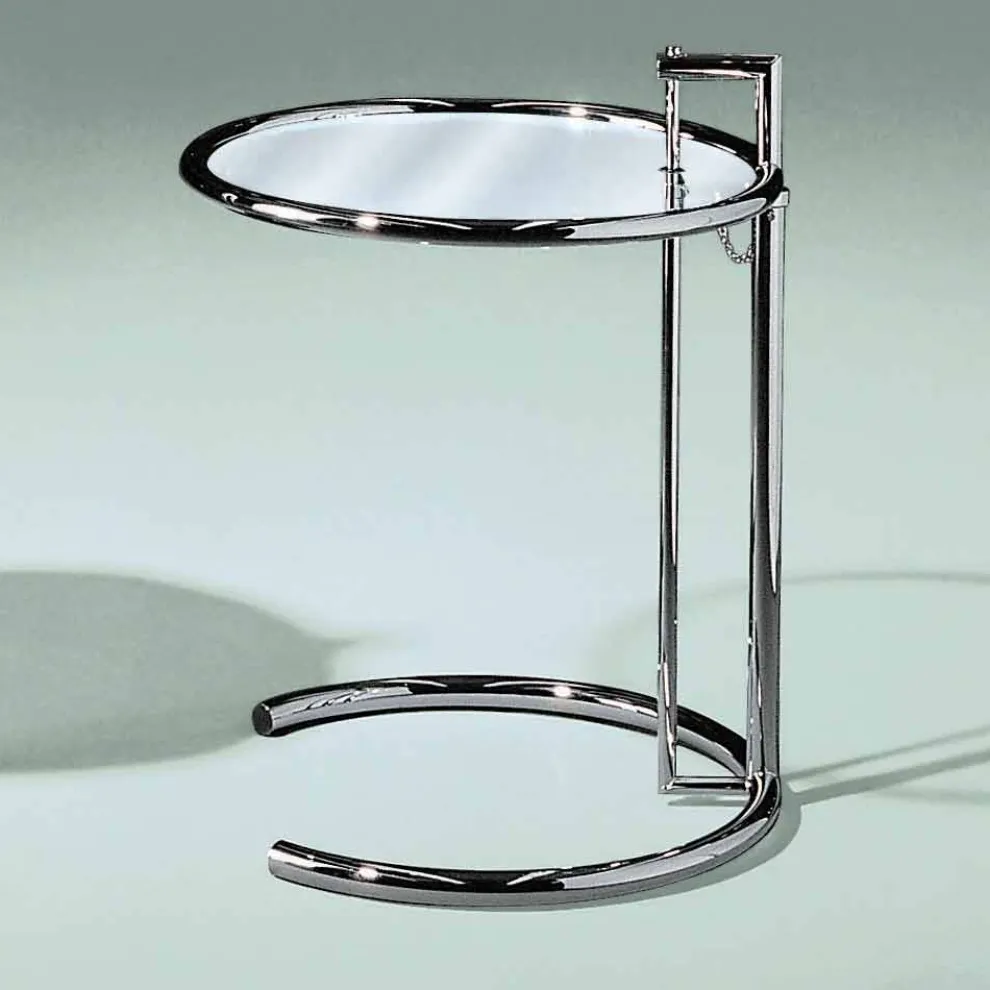 Runder Couchtisch aus gehärtetem Glas und Stahl Made in Italy - Lennon
