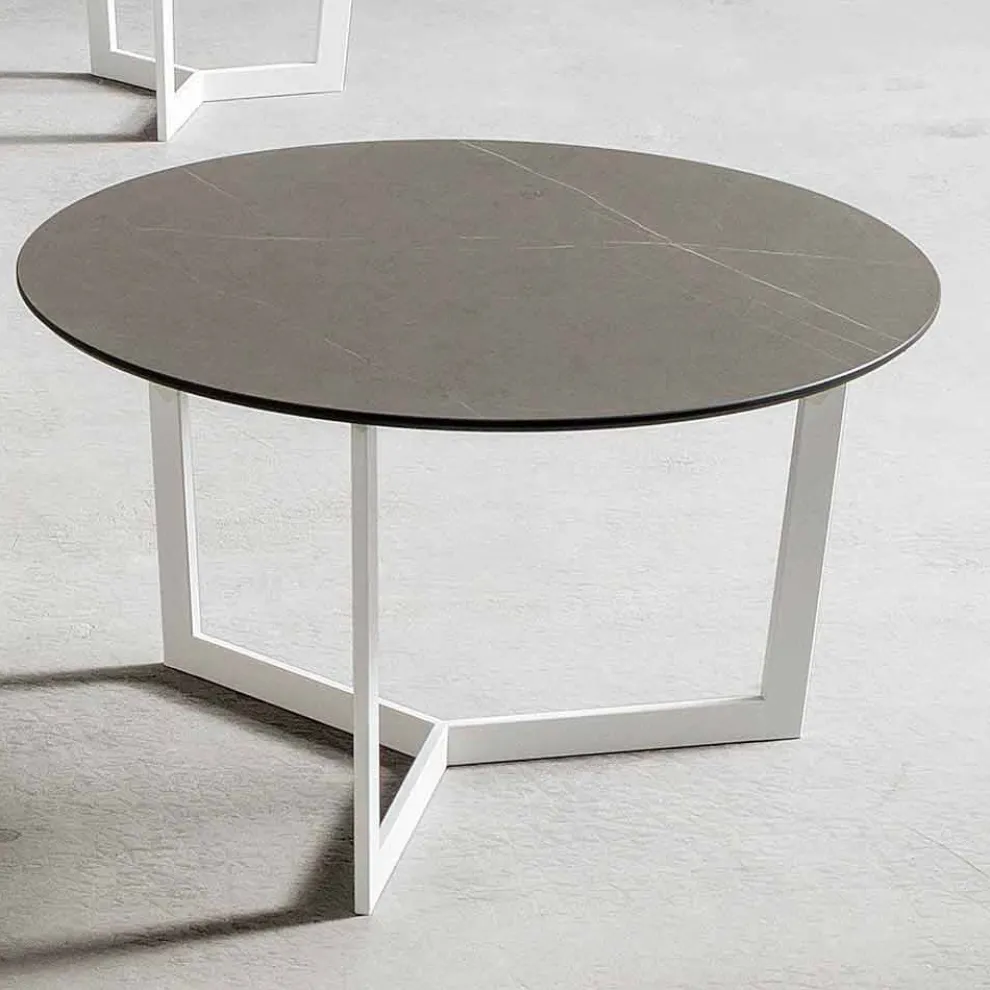 Runder Couchtisch mit HPL-Platte Made in Italy - Mina