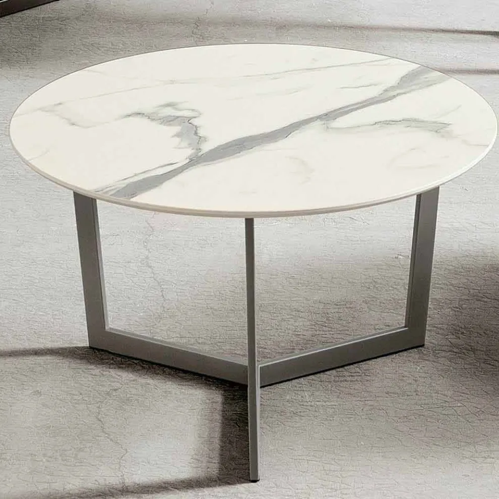 Runder Couchtisch mit HPL-Platte Made in Italy - Mina