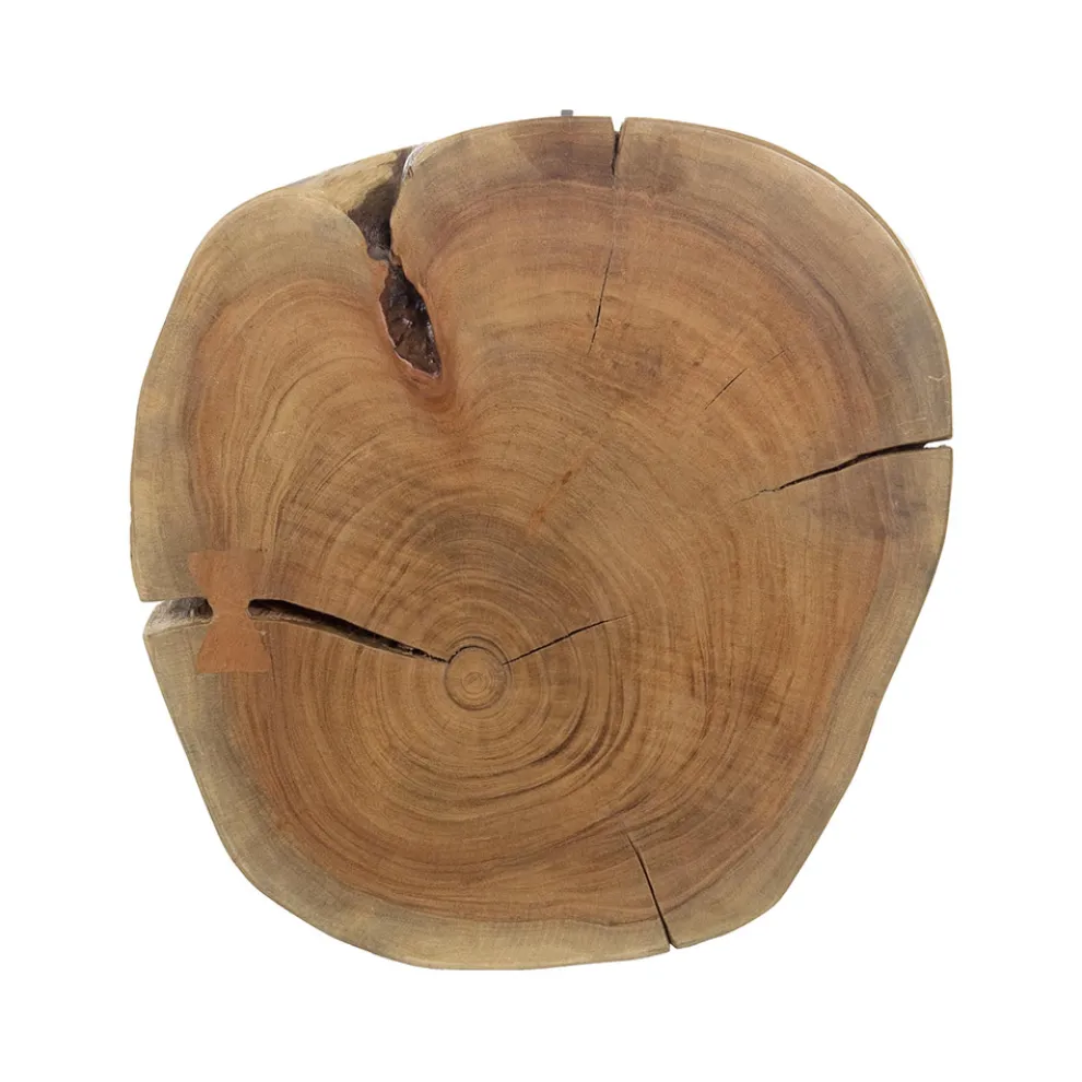 Runder Couchtisch in Stamm aus Holz und Stahl Homemotion - Tancredi