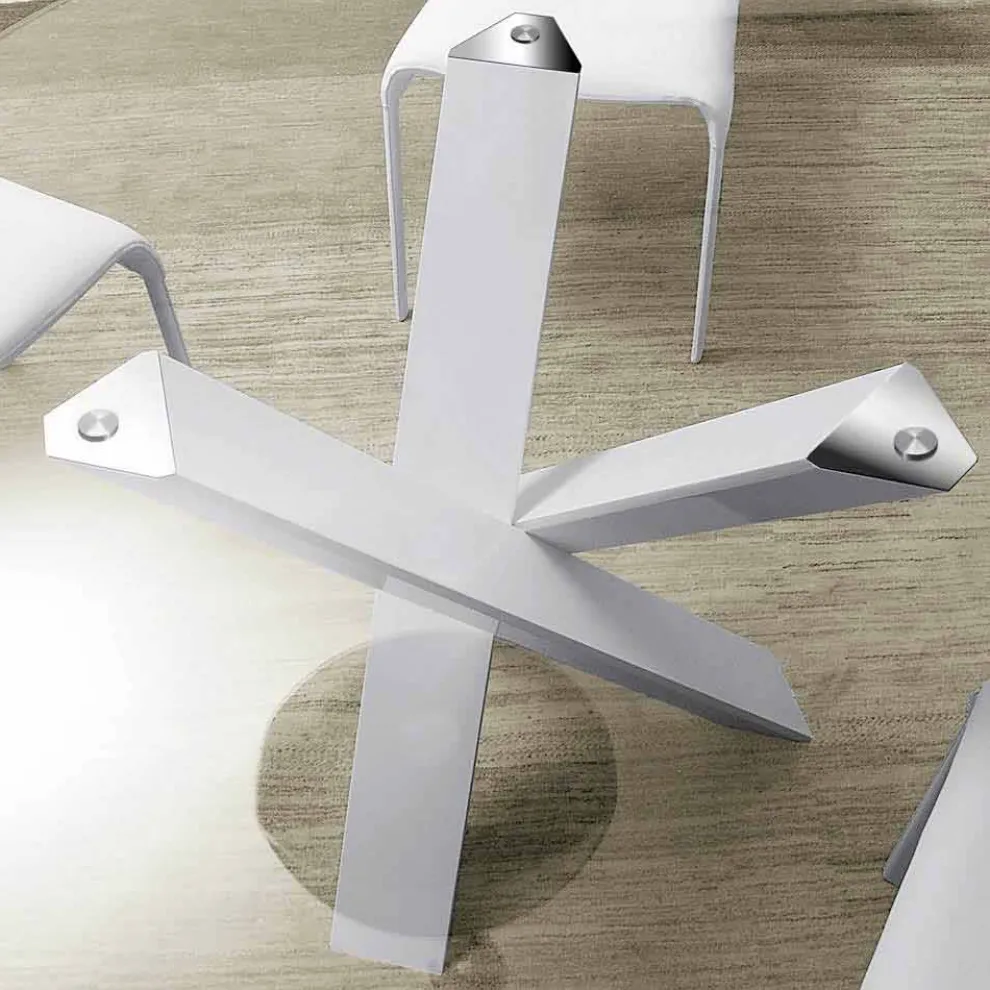 Runder Designtisch D 160 mit Kristallplatte made in Italy Cristal