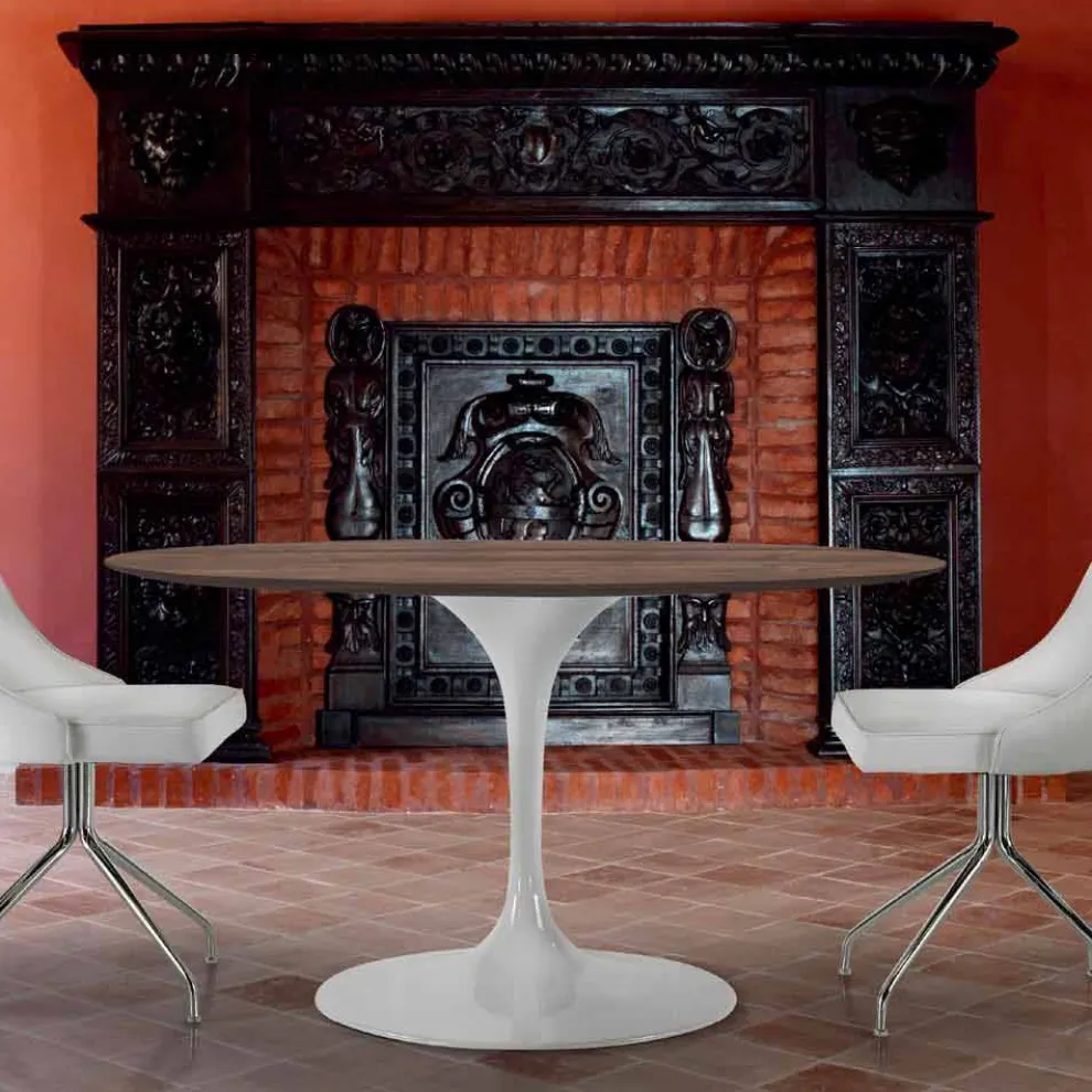 Runder Esstisch aus HPL-Laminat und Aluminium, hergestellt in Italien – Dollars