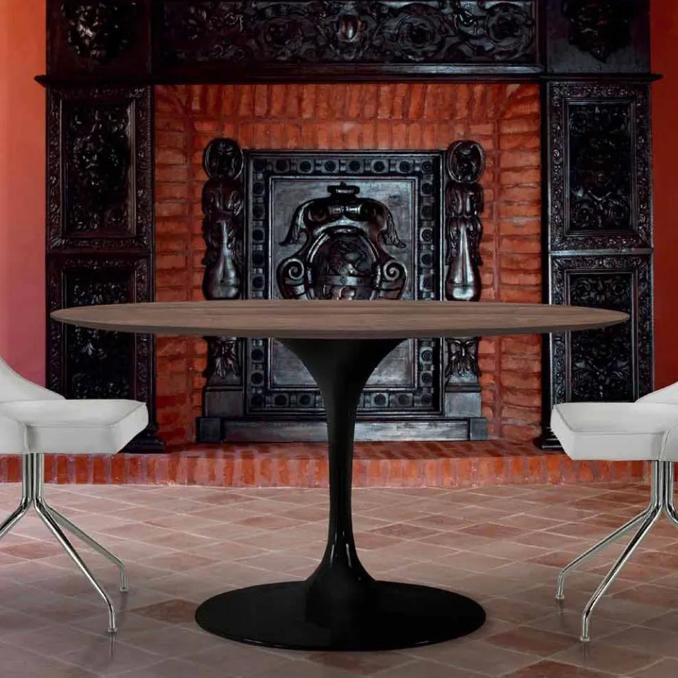 Runder Esstisch aus HPL-Laminat und Aluminium, hergestellt in Italien – Dollars