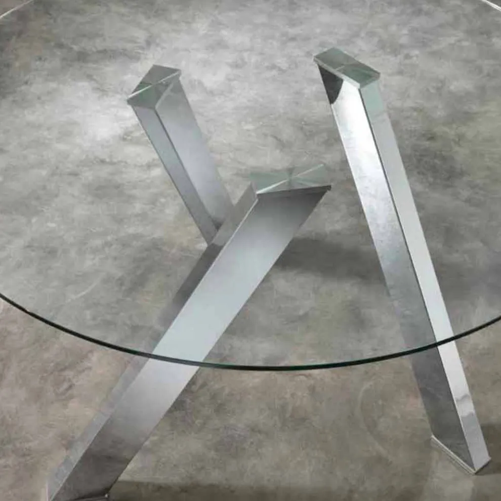Runder Esstisch aus Glas in modernem Design Adamo