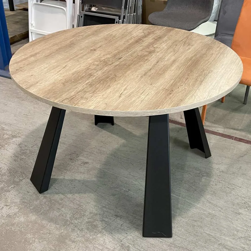 Runder Esstisch ausziehbar Bis zu 370 cm in Holz und Metall - Caimano