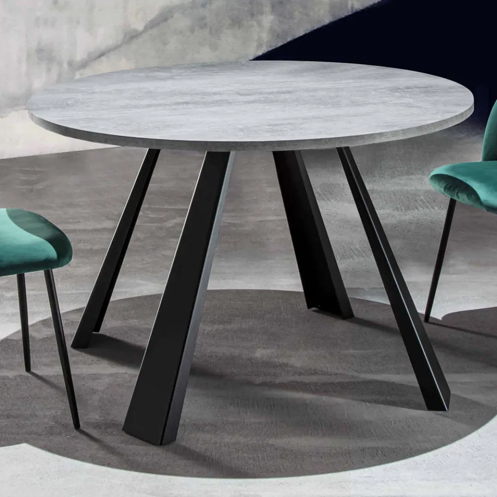 Runder Esstisch ausziehbar Bis zu 370 cm in Holz und Metall - Caimano