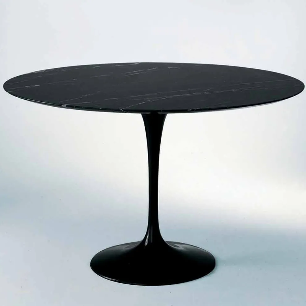 Runder Esstisch aus Marmor und lackiertem Aluminium Made in Italy - Superb