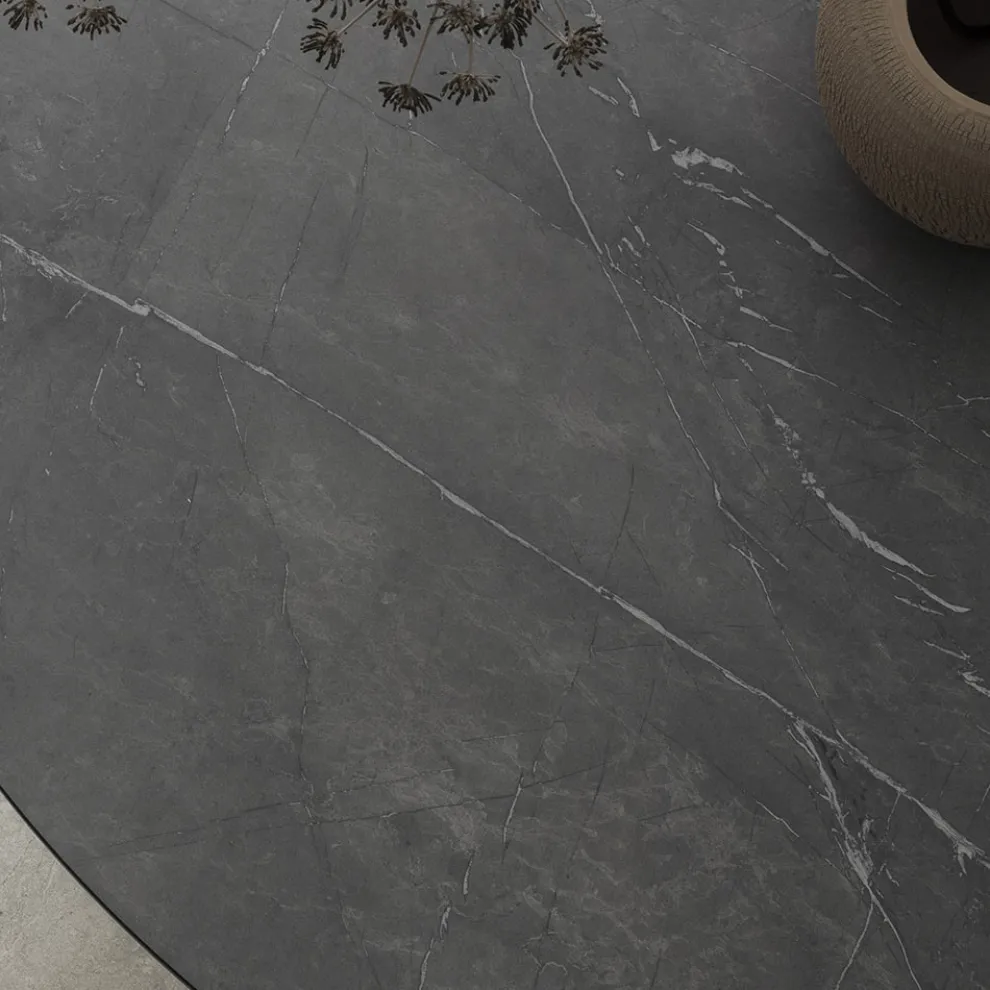 Runder Esstisch aus Metall und laminiertem HPL Made in Italy - Bastiano