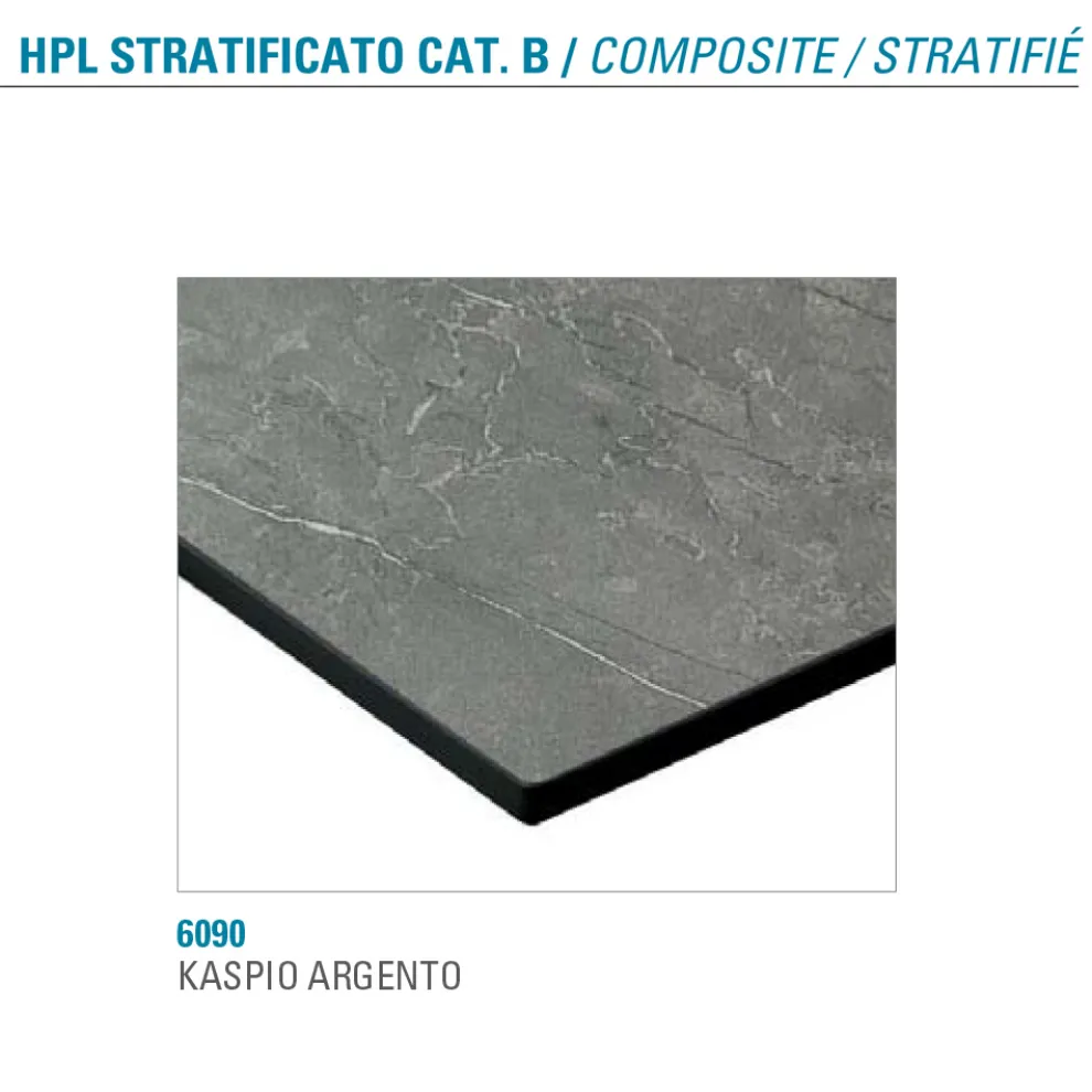 Runder Esstisch aus Metall und laminiertem HPL Made in Italy - Bastiano