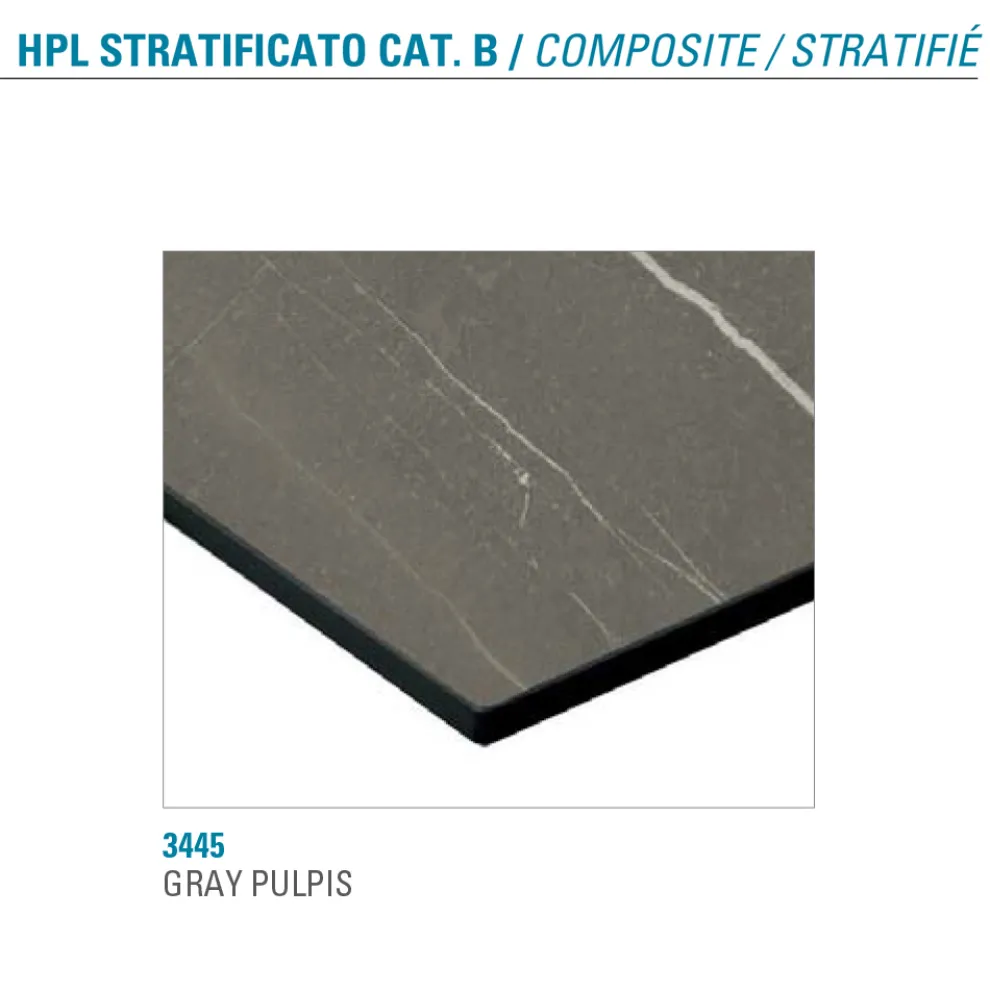 Runder Esstisch aus Metall und laminiertem HPL Made in Italy - Bastiano