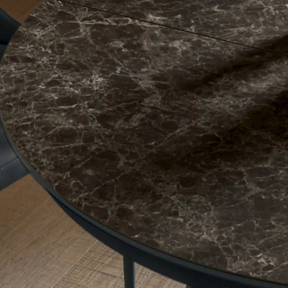 Runder Esstisch mit ausziehbarer Platte bis 180 cm Made in Italy - Muschio