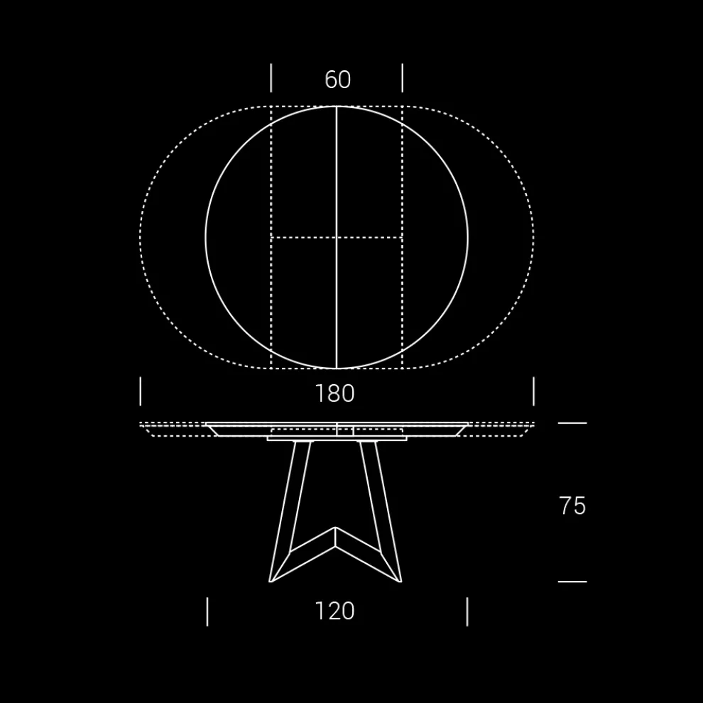 Runder Esstisch mit ausziehbarer Platte bis 180 cm Made in Italy - Muschio
