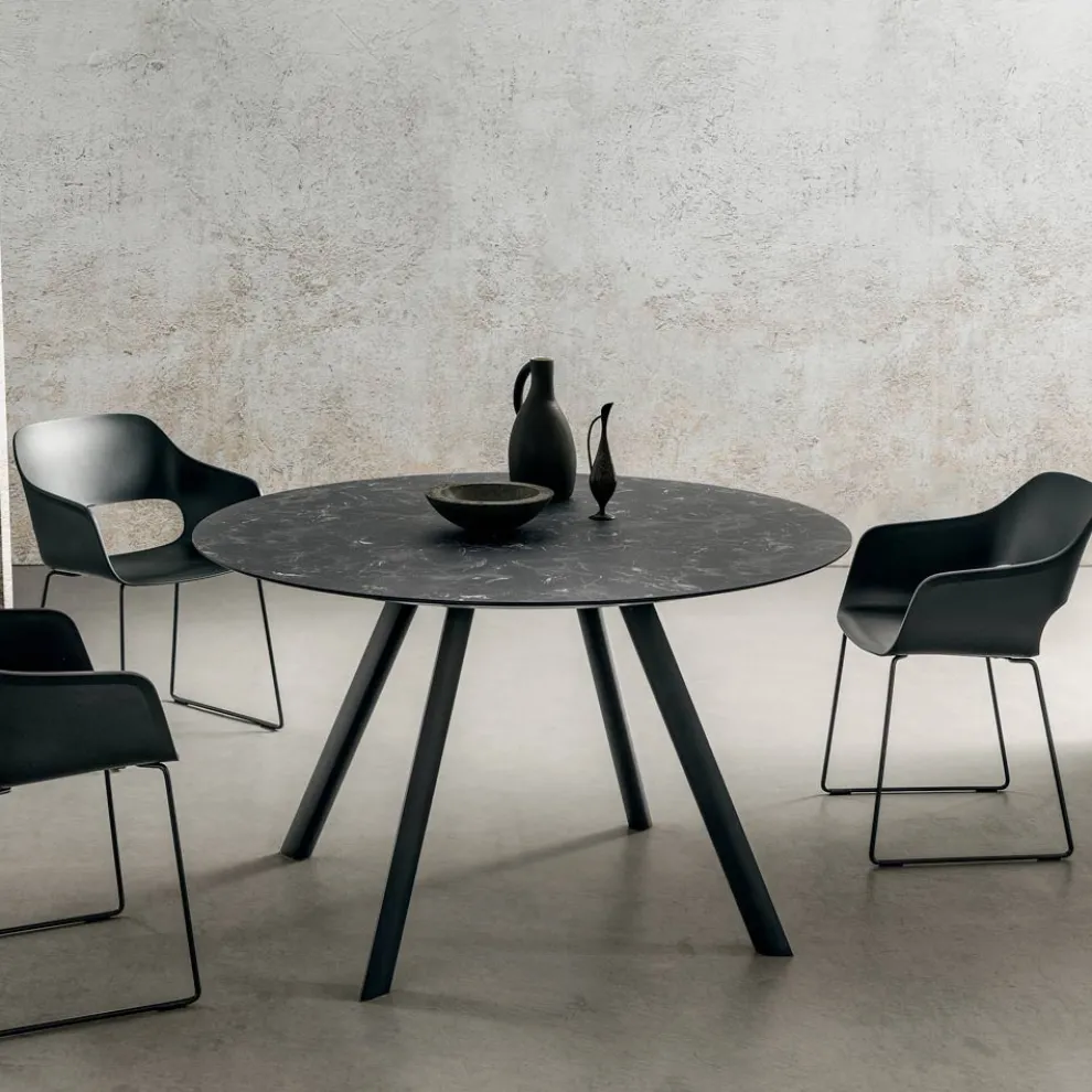 Runder Esstisch mit laminierter HPL-Platte Made in Italy - Lingotto