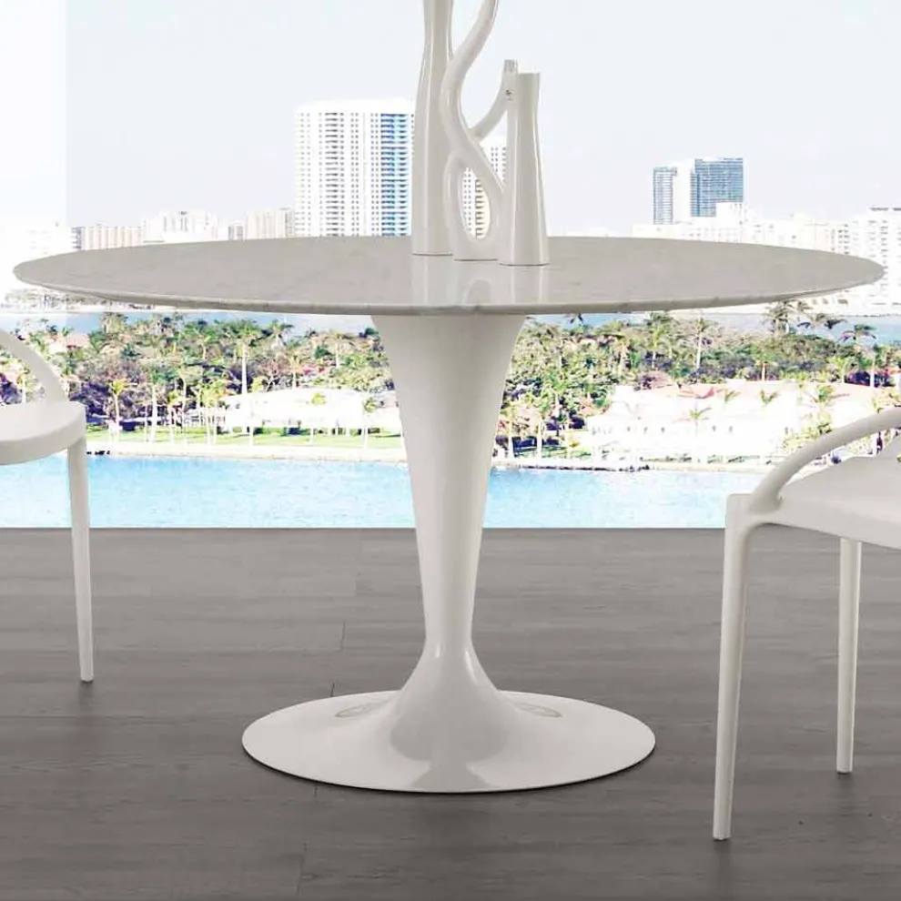 Runder Marmortisch in Carraraweiß ø120 cm Rimini