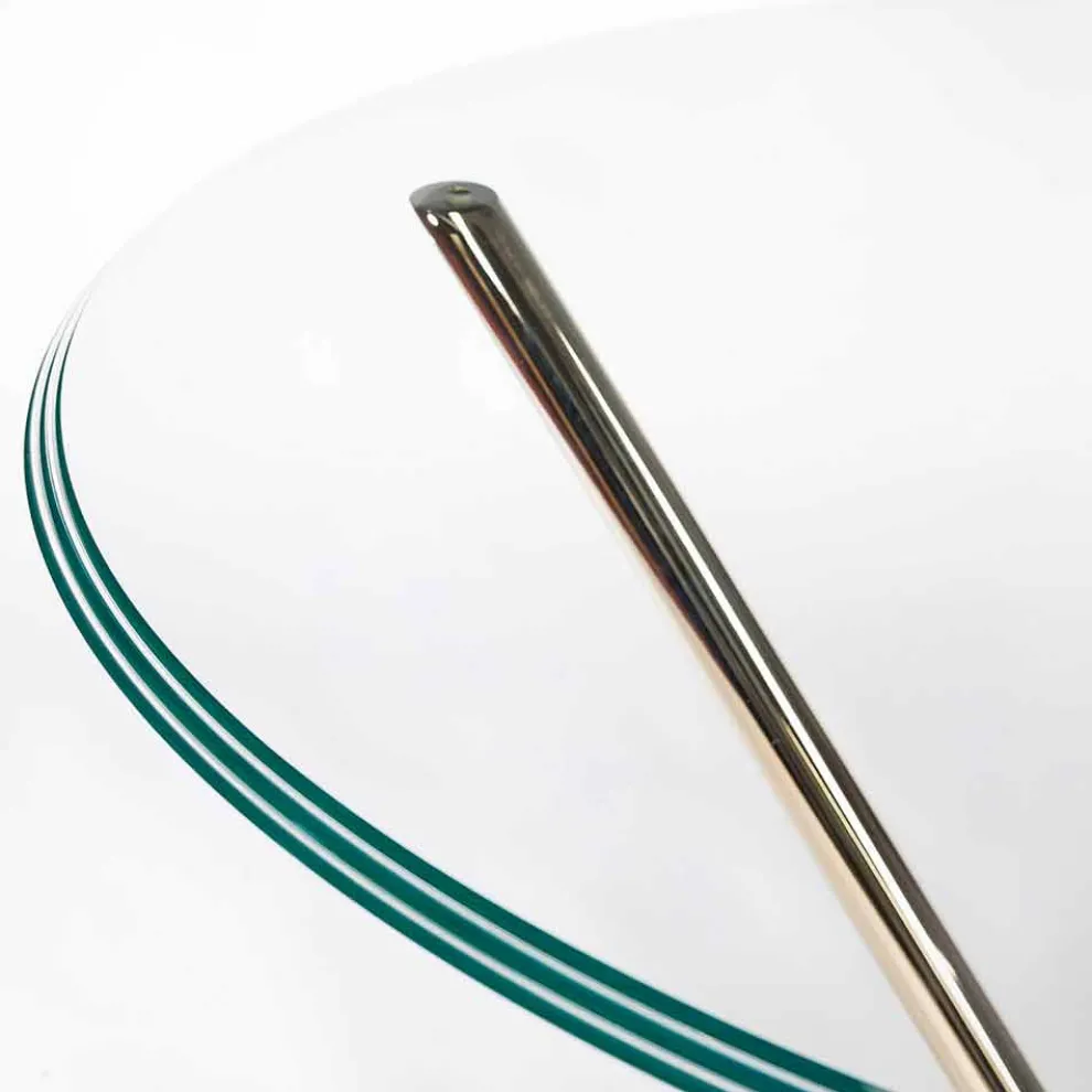 Runder Tisch Adele, mit Glasplatte und Marmorsockel, modernes Design