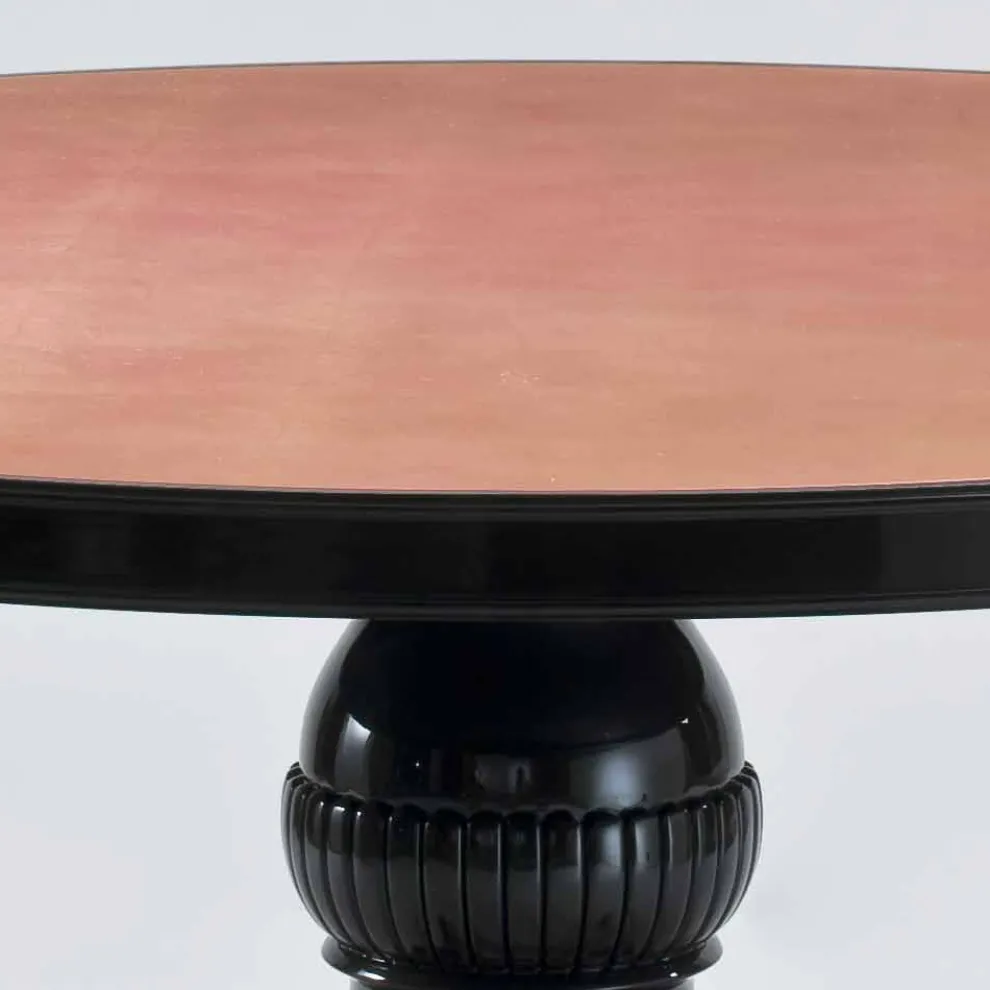 Runder Tisch aus glänzendem Mahagoni, Design, Durchmsser 150cm, Akim
