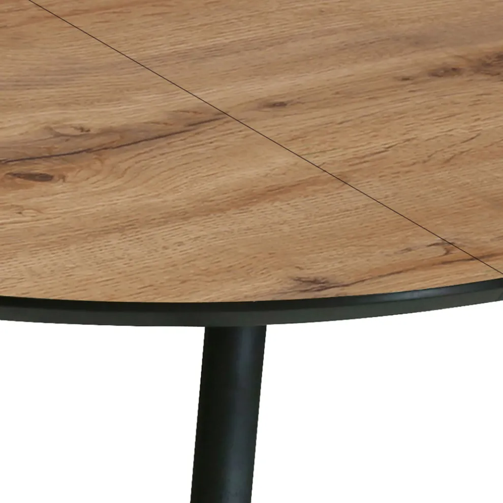 Runder Tisch, ausziehbar auf 150 cm, helles Walnuss-Finish – Capone