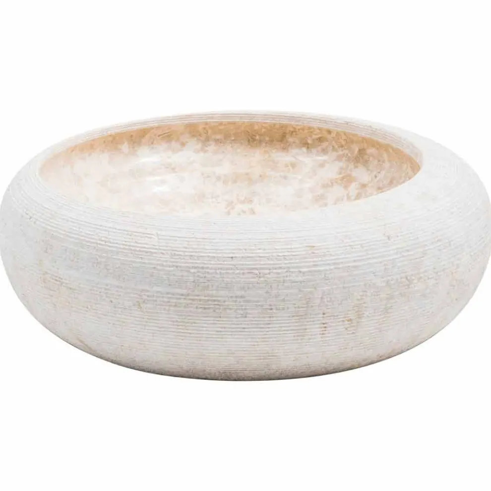 Runder Waschtisch aus weißem Marmor, Bucciano