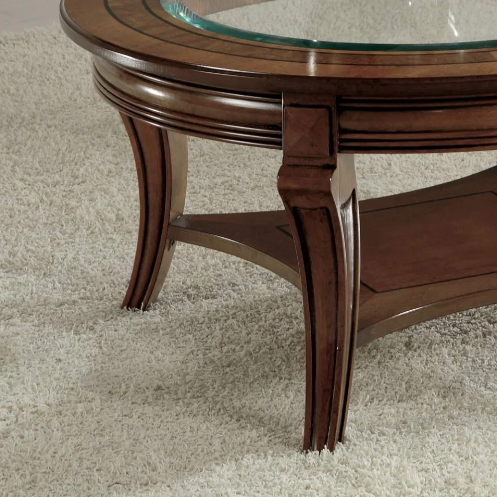 Runder Wohnzimmer-Couchtisch mit Glasplatte, hergestellt in Italien – Onatha