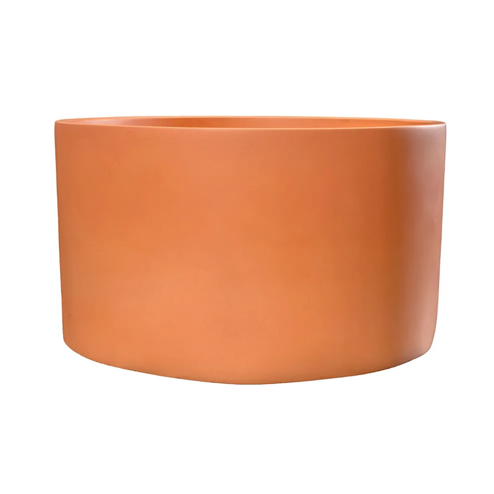 Rundes Aufsatzwaschbecken aus Mali-Orange-Terrazzo – Azalee
